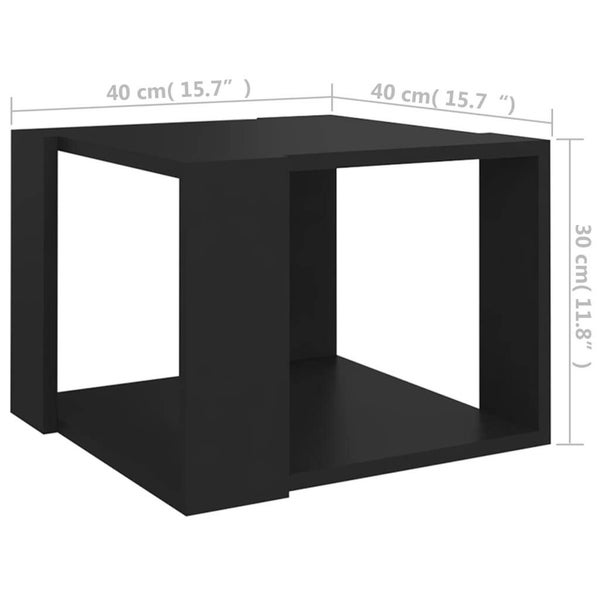 vidaXL Coffee Table Black 40x40x30 cm Engineered Wood Carousel 5