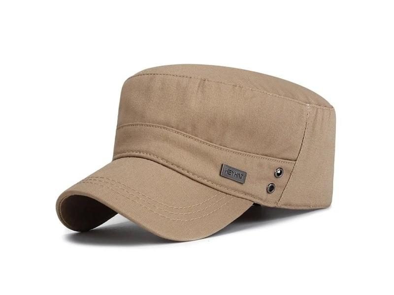 Unisex Vintage Washed Cotton Flat Top Hat Adjustable Sun Hat Carousel 1