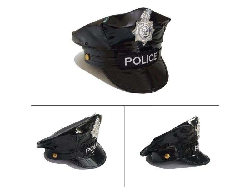 Police Officer Hat And Badge Women's Newsboy Hat For Police Costume Masquerade Carousel 1