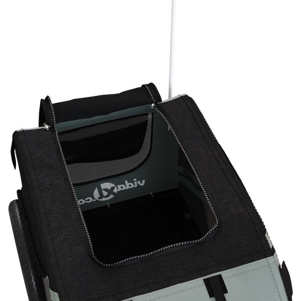 vidaXL Pet Bike Trailer Grey and Black Oxford Fabric and Iron Carousel 9