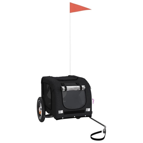 vidaXL Pet Bike Trailer Black Oxford Fabric and Iron Carousel 2