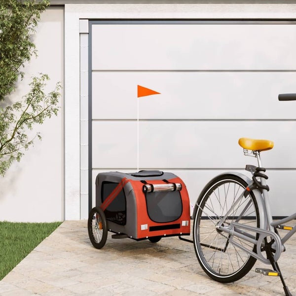 vidaXL Pet Bike Trailer Orange and Black Oxford Fabric&Iron Carousel 1