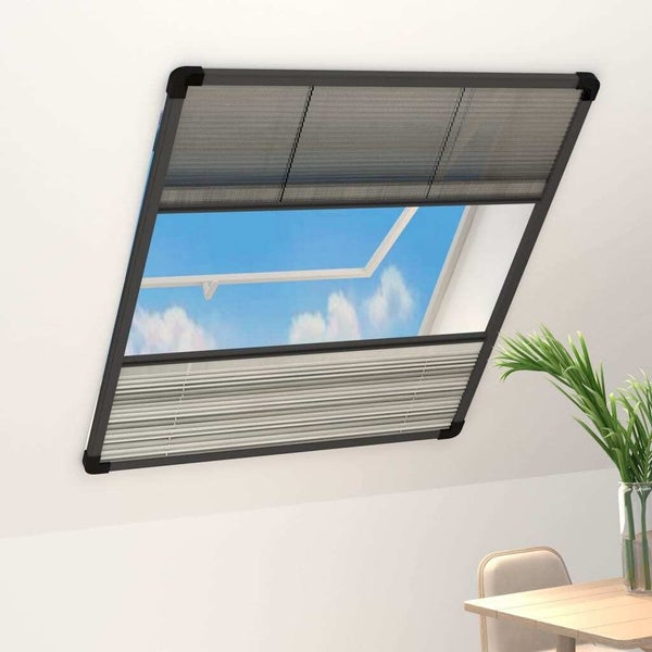 vidaXL Plisse Insect Screen for Windows Aluminium 80x100 cm with Shade Carousel 1