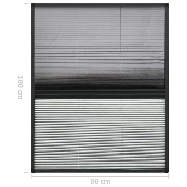 vidaXL Plisse Insect Screen for Windows Aluminium 80x100 cm with Shade Carousel 7