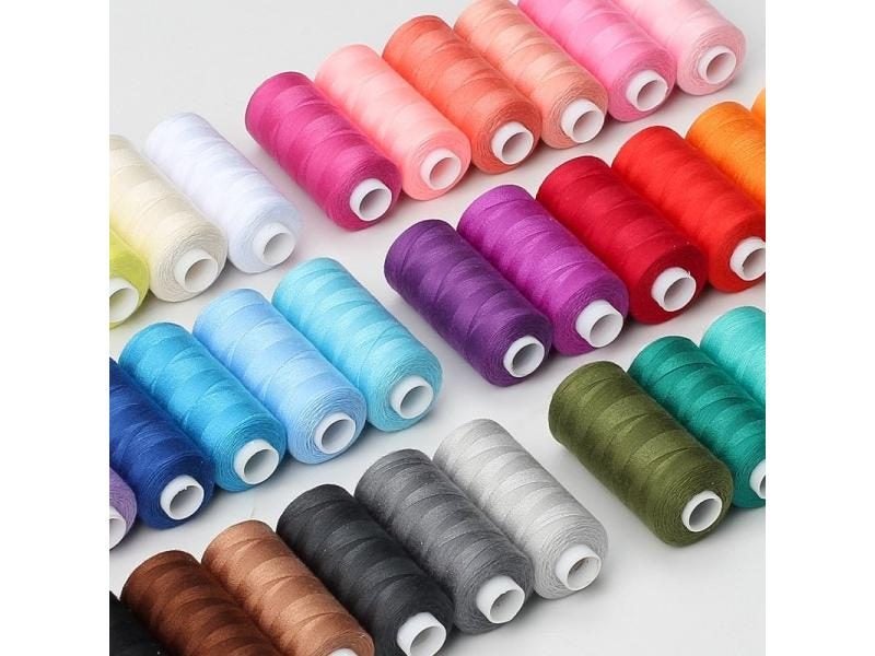 6 Colors Yard Yarn Sewing Thread Roll 400 Yards Spool 100 Polyester Home Sewing Carousel 2
