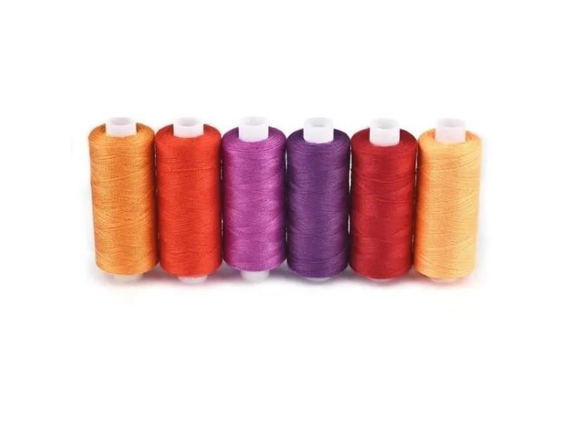 6 Colors Yard Yarn Sewing Thread Roll 400 Yards Spool 100 Polyester Home Sewing Carousel 1