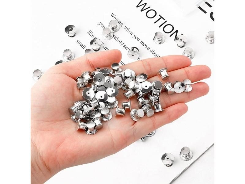 30/50 Pieces Pin Backs Locking Pin Backs For Enamel Pins Metal Pin Backs Carousel 2