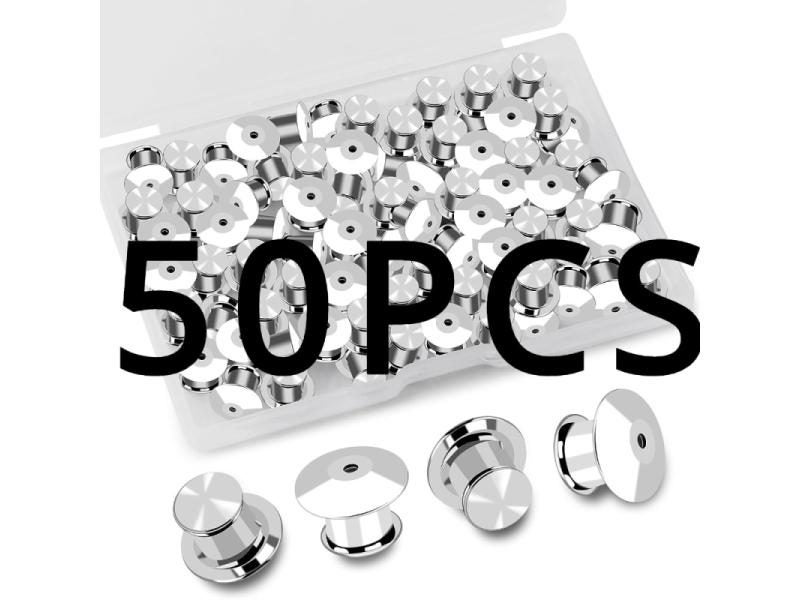 30/50 Pieces Pin Backs Locking Pin Backs For Enamel Pins Metal Pin Backs Carousel 1