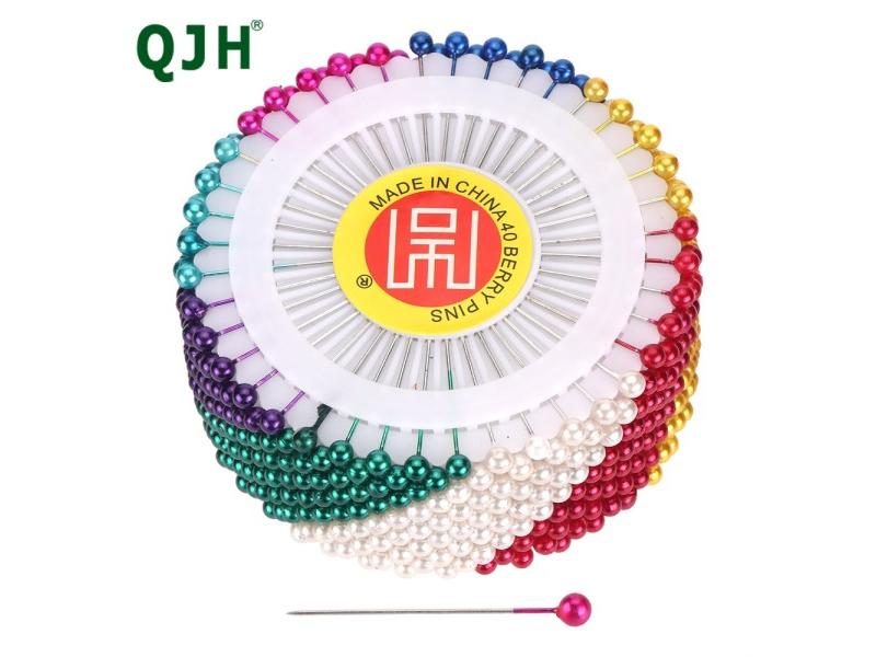 480Pcs Sewing Pins Straight Pins Head Pins Colorful White Round Pearl Head Carousel 1
