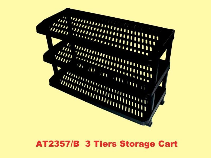 Shoe Rack - Plastic 3 Tiers Black (64.5CM) Carousel 1