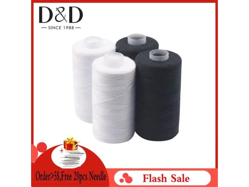 D D 500M Sewing Threads For Polyester Clothes White Black Carousel 2