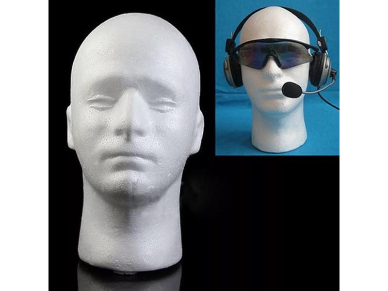 Male Styrofoam Mannequin Manikin Foam Head Model Glasses Hat Wig Display Stand Carousel 1