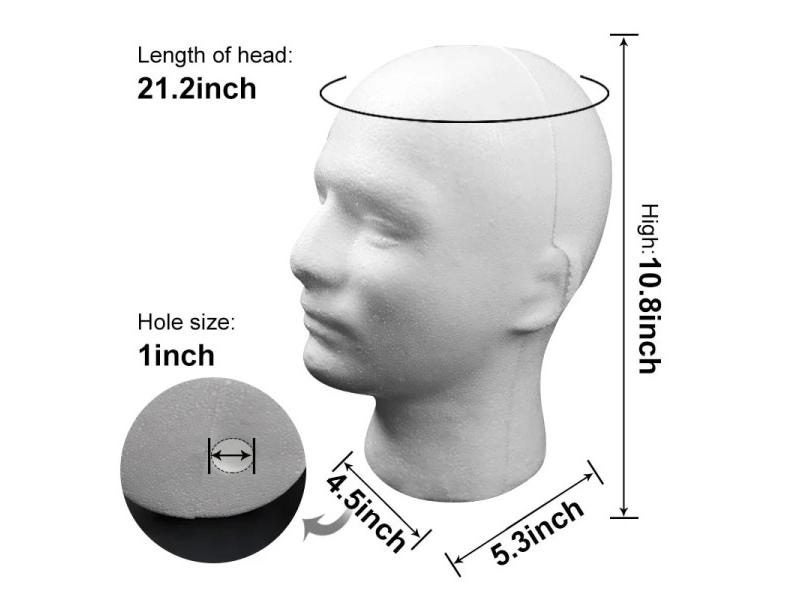 1PCS New Female Styrofoam Mannequin Head Model With Hat Glasses Display Stand Carousel 2