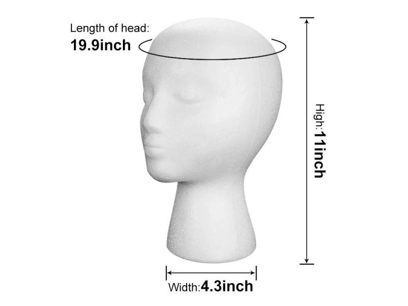 1PCS New Female Styrofoam Mannequin Head Model With Hat Glasses Display Stand Carousel 1