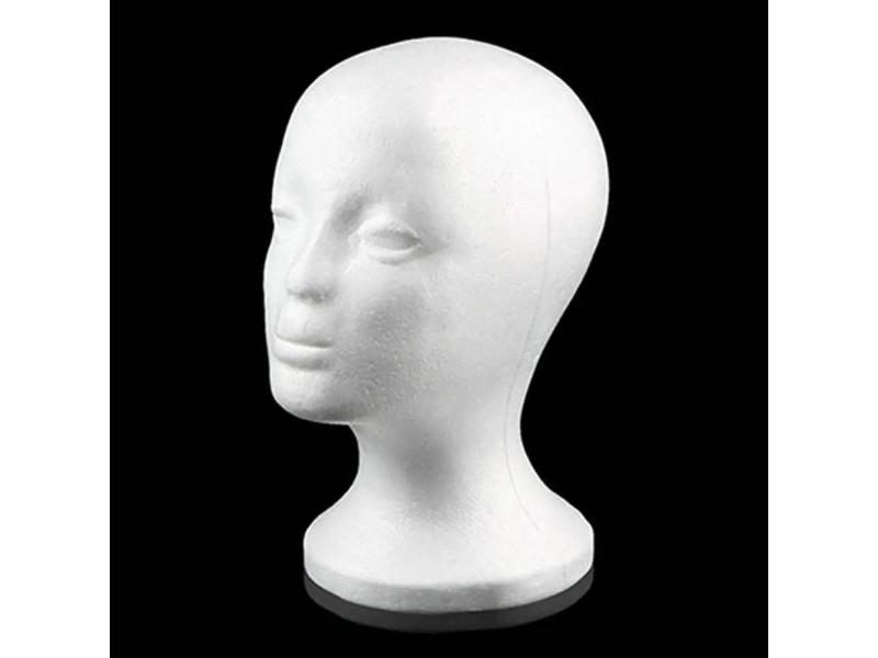 Lightweight White Foam Female Mannequin Head For Hat Glasses Display Carousel 2
