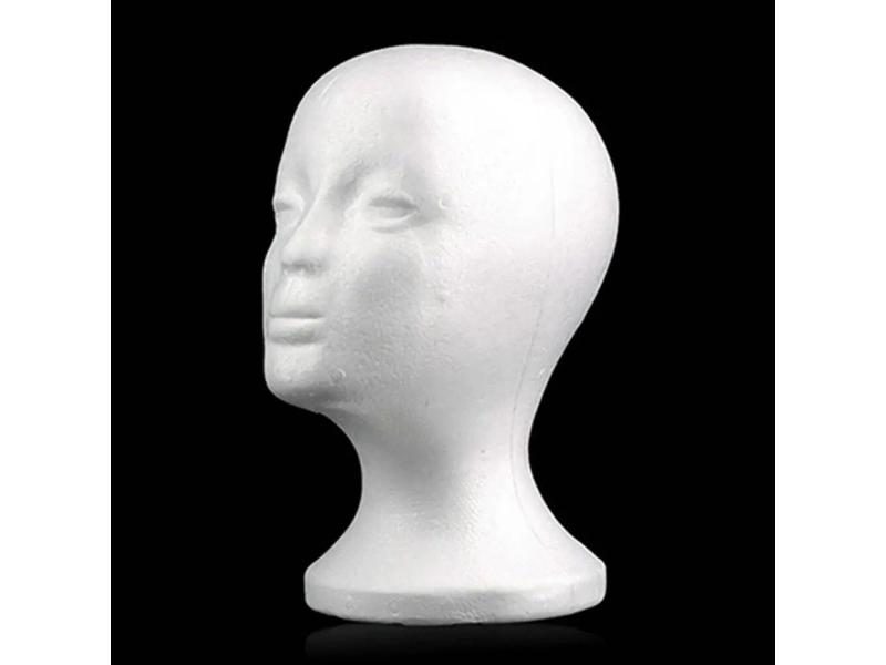 Lightweight White Foam Female Mannequin Head For Hat Glasses Display Carousel 1
