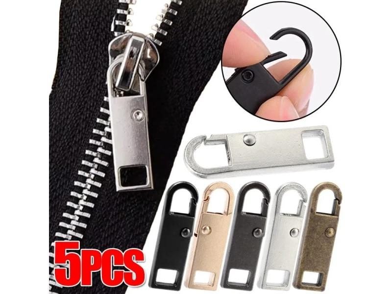 5/1Pcs Universal Metal Zipper Pull Tap Replacement Instant Repair Zipper Head Carousel 2