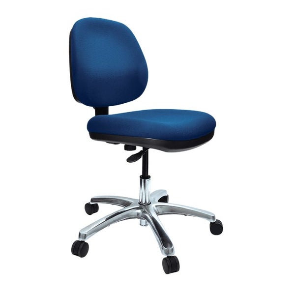 Buro Image Office Task Chair with Polished Aluminium Base, Blue Fabric, Assem... Carousel 1