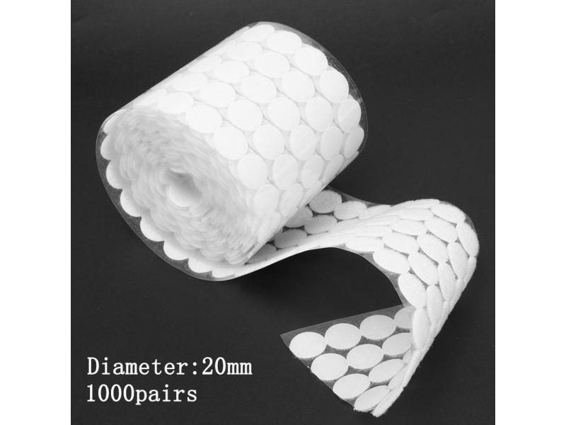 1000 Pairs Self Adhesive Fastener Tape Dots 10/15/20mm Disc Adhesive Strong Carousel 1