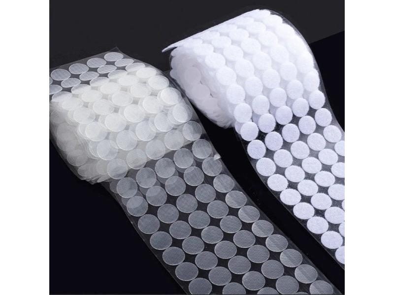 20mm Dots Hooks Loops Strong Self Adhesive Fastener Tape For Double Sided Carousel 1