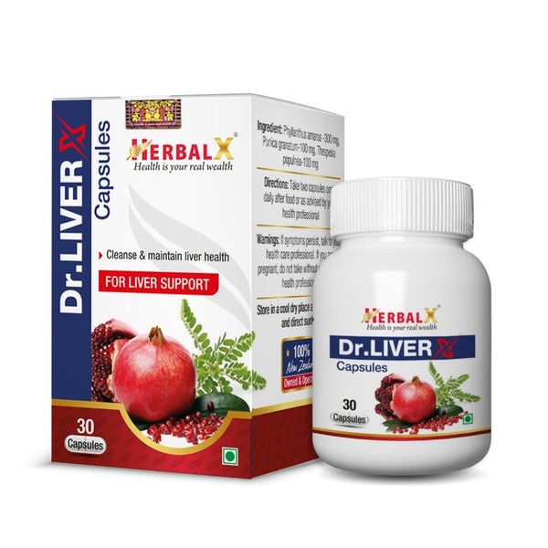 HerbalX Dr.LiverX Capsule | Boosts Liver Performance | 30 Vegan Capsule 500mg Carousel 1