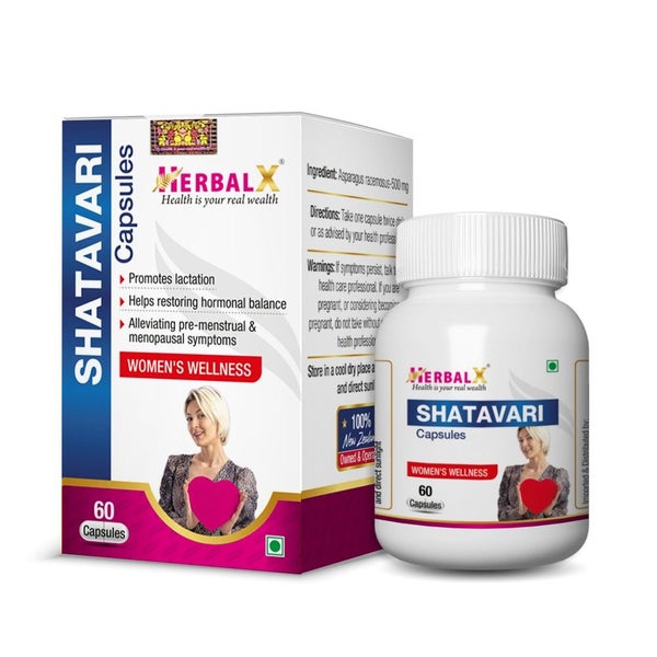HerbalX Shatavari Capsule | Women's Wellness | 60 Vegan Capsule 500mg Carousel 1