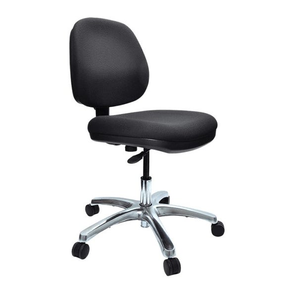 Buro Image Office Task Chair with Polished Aluminium Base, Black Fabric, Asse... Carousel 1