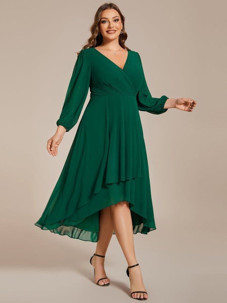Tammy emerald green long sleeved chiffon dress Express s12 NZ wide63623826712193114