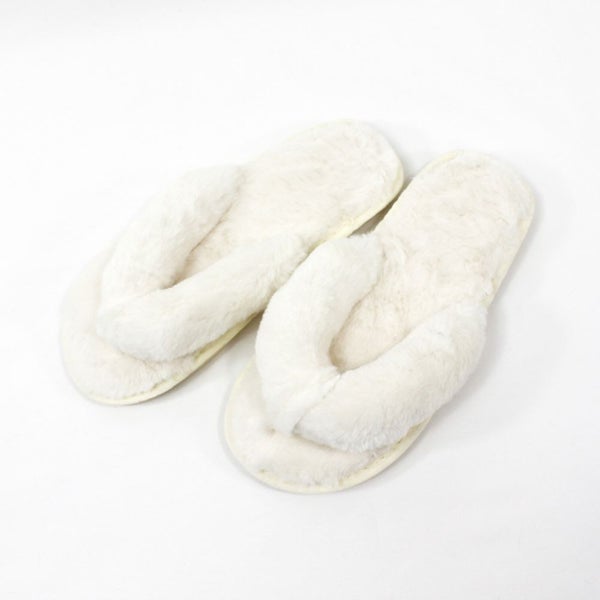 Cream Jandal Plush Slippers by Honeydew Carousel 4