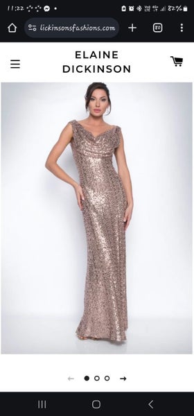 Frank Lyman Rose Gold Sequin Gown Carousel 1