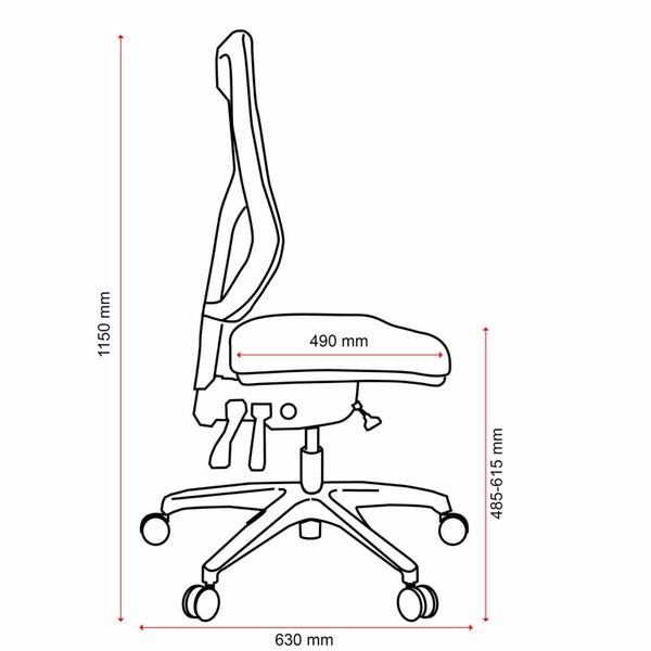Buro Metro II 24/7 Mesh Back Ergonomic Chair, Nylon Base with Armrest, Assembled Carousel 3