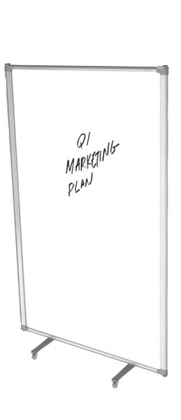Free Standing Porcelain Whiteboard Partitions 900mm Wide x 1800mm High Carousel 1