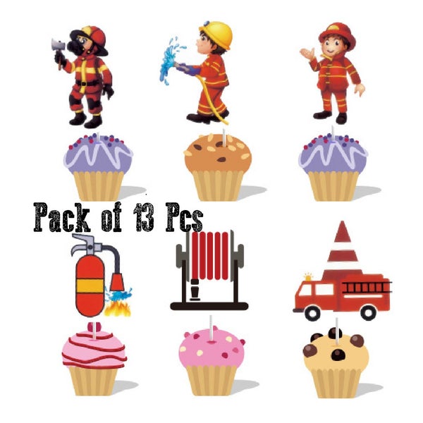 Cake Topper Design CupCake Decorating Set Fire Truck *Over Stocked* Carousel 1