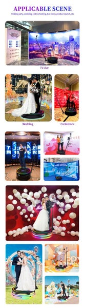 360 Photo Booth Machine with Software for Parties with Ring Light Camera Booth Carousel 17