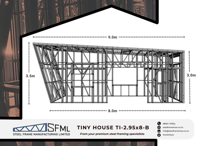 Tiny House Steel Frame Kitset - 2.95m x 8.0m *SPECIAL FREE DELIVERY OFFER!* Carousel 2