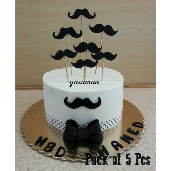 Cake Design Decorating Cupcake Topper Moustache Dad *Local Buy* Carousel 1