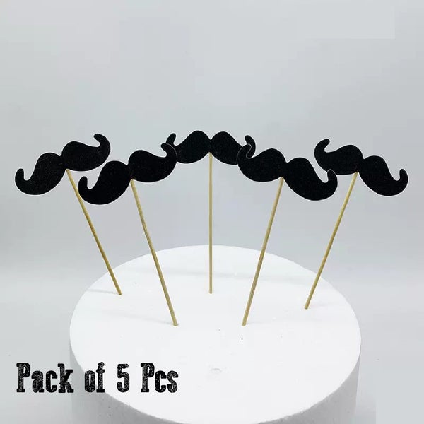 Cake Design Decorating Cupcake Topper Moustache Dad *Local Buy* Carousel 2