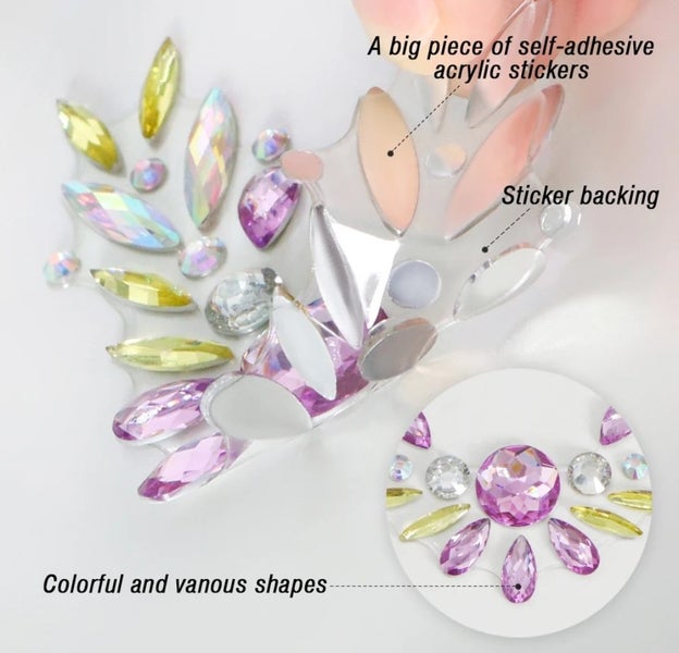 Adhesive Eye Face Gems Jewels Rhinestone (S38) Carousel 2