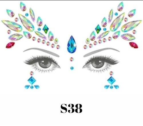 Adhesive Eye Face Gems Jewels Rhinestone (S38) Carousel 1