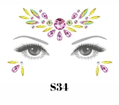 Adhesive Eye Face Gems Jewels Rhinestone (S34) Carousel 1