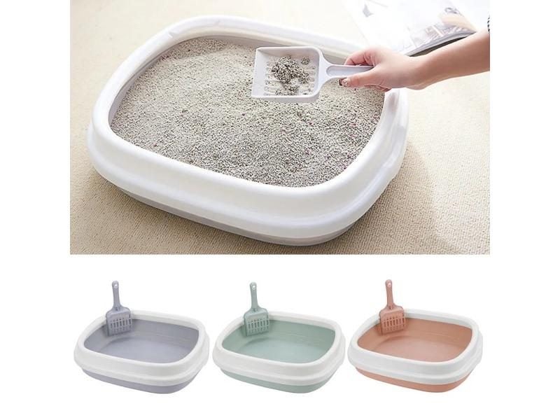 Cat Litter Box With Scoop For Kitten Dog Anti Splash Carousel 2