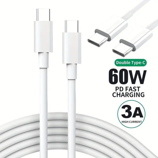 USB-C To USB-C Cable - 60W Fast Charging Data & Sync Carousel 1