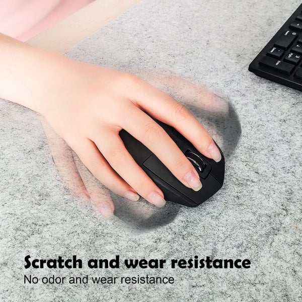 Complete Desk Mouse Pad Large Felt Desk Mat 47''x19'' (Light Grey) Carousel 5