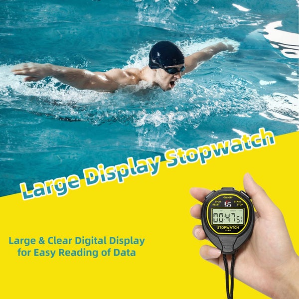 Waterproof Digital Stopwatch Timer Large Display Simple Alarm Silent Carousel 2