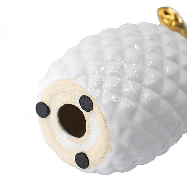 White Pineapple Ornament with a Gold Crown Carousel 2