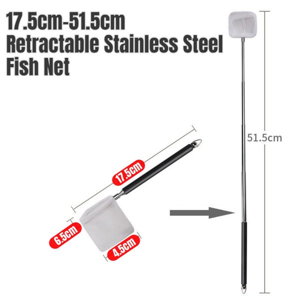 17-51.5cm Retractable Fish Net Stainless Steel 2023 Upgraded Aquarium Fishbowls Carousel 1