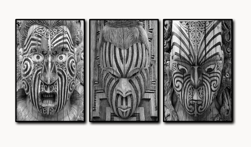 ON SALE FREE SHIPPING - 3 Piece Canvas Art Print - Maori Art Carousel 1