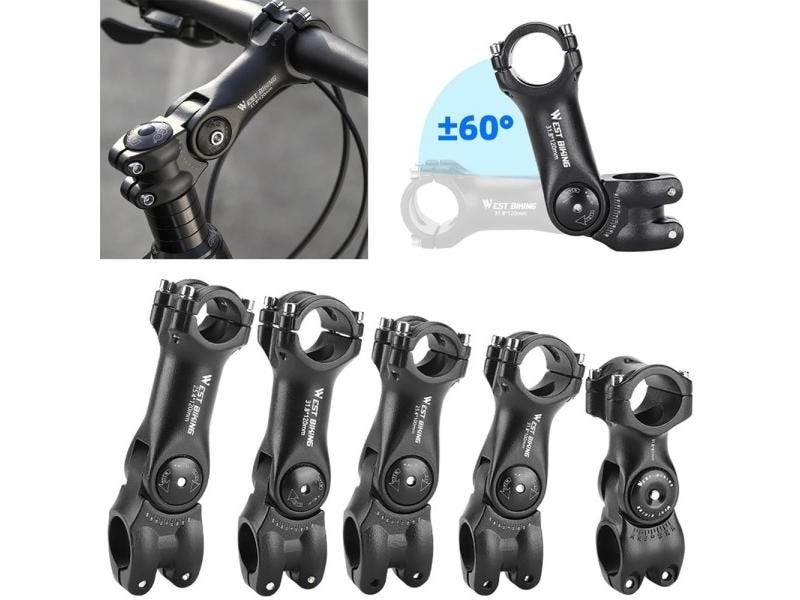 Adjustable Bicycle Handlebar Stem Variable 60 Degree Angle Aluminum Alloy Bike Carousel 2