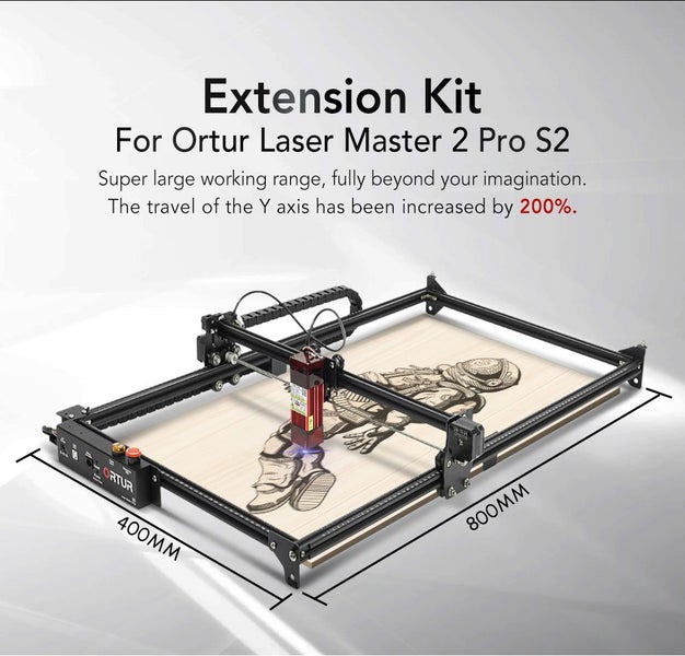 Extension Kit for Ortur OLM2S2 Pro 800x400mm Engraving and Cutting Area Carousel 1
