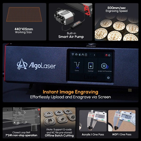 AlgoLaser Delta 22W Smart Laser Engraver and Cutter Carousel 2